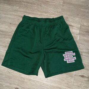 Eric Emanuel Green Athletic Shorts with Elastic Waistband